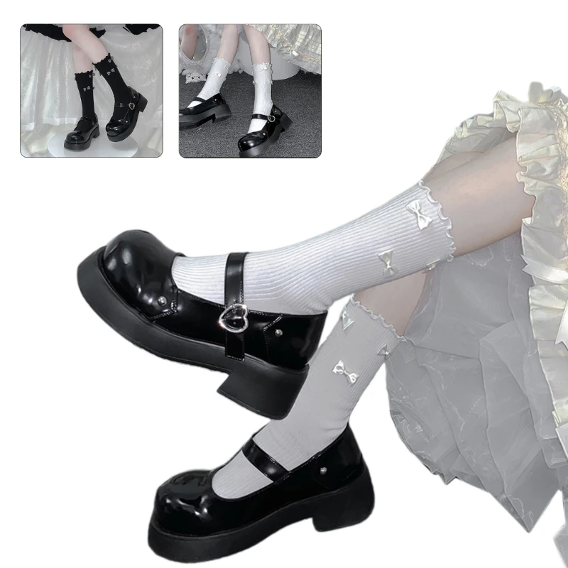 

1 пара носков-платья в стиле принцессы для девочек, милые носки с оборками, балетные носки, носки до щиколотки с рюшами и носки