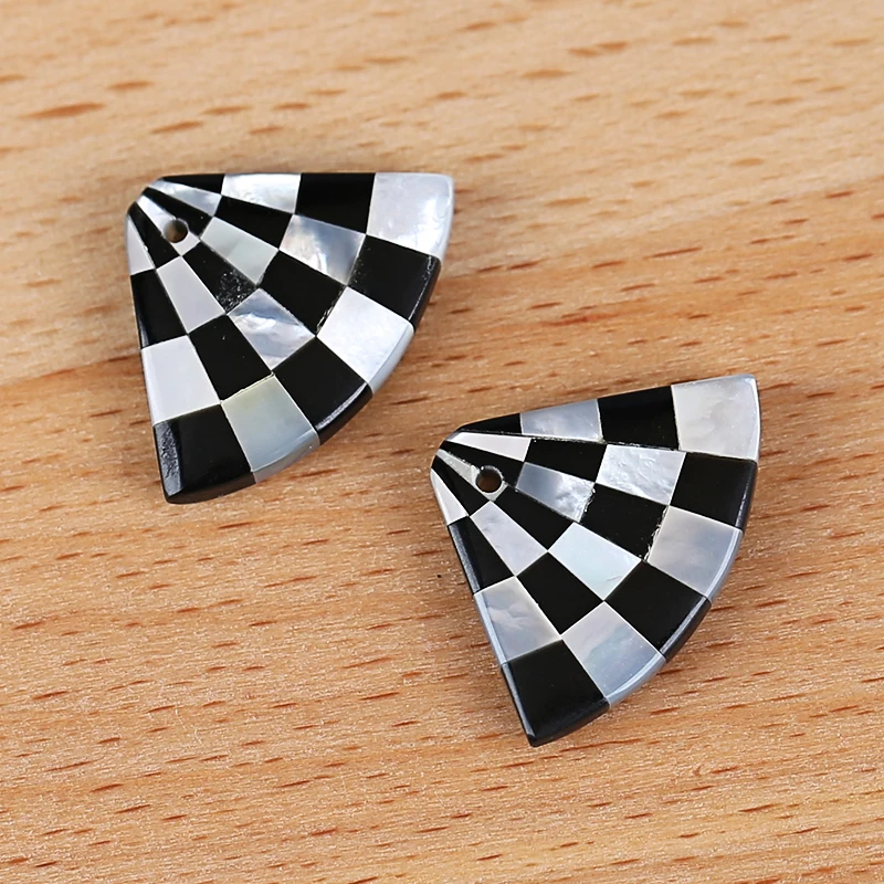 Semiprecious Natural Stone Handmade Jewelry Obsidian And Shell Earrings Accessories For Women 23x16x3mm 2g