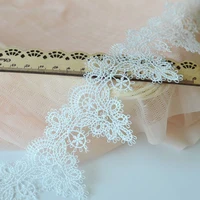 1Yard Golden White Black Flower Lace Fabric 6CM Wide 5