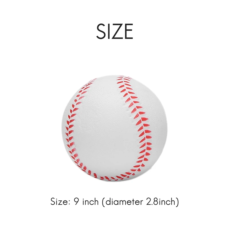 12Pack Baseball Foam Softball 9Inch Adult Youth Training Sporting Batting Ball For Game Pitching Catching Training