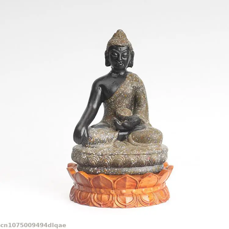 Natural Solid Wood Lotus Pedestal Crafts Vase Coffee Tea Display Stand Woodcarving Buddha Guanyin Bodhisattva Altar Table Base