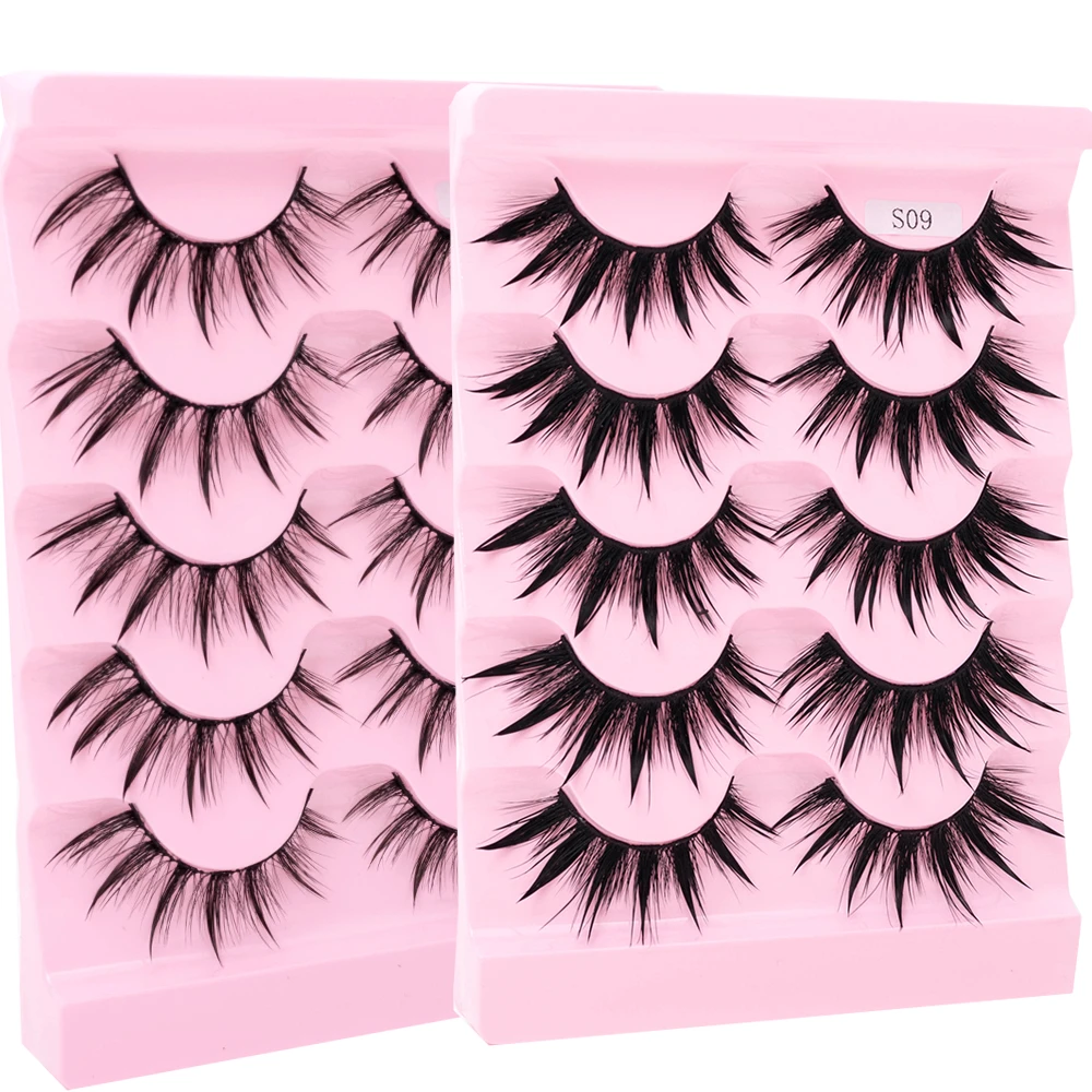 New 5 Pairs Wet False Eyelashes Naturally Wear False Eyelashes Everyday
