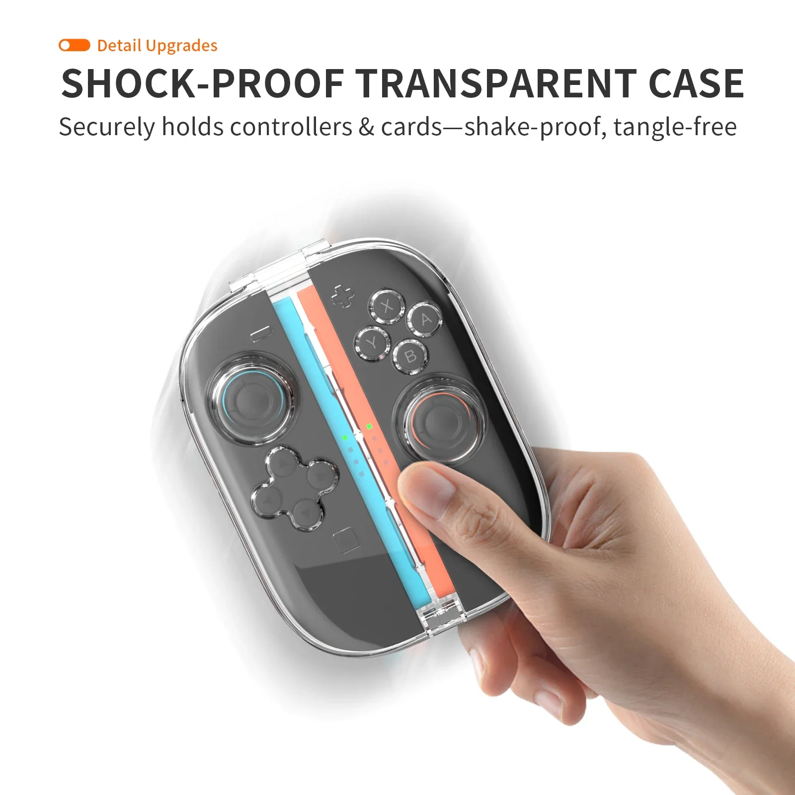 Clear Protect Case,Magnetic Cover for Switch 2 Gamepad with Holds 6 Game Cards, 360° Full Protection, Portable Cover JYS-NS2311