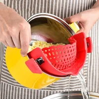 Crépine universelle à Clip en Silicone, passoire Anti-déversement, passoire alimentaire pour casseroles, casseroles et bols, passoire de Pot de cuisine 1