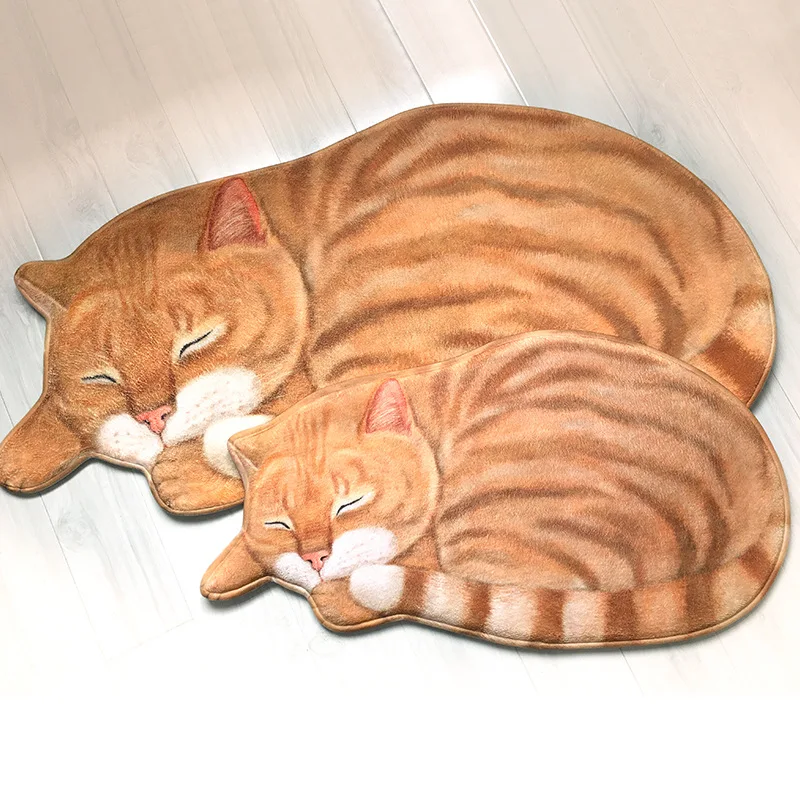

3D Cat Cartoon Carpet Rug Bathroom Absorbent Cat Anti-slip Creative Foot Mats Bedside Blanket Cute Kid Bedroom Decor
