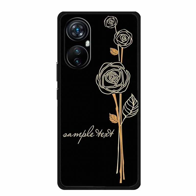 Elegant 3D Relief Emboss Black Silicone Soft Back Case