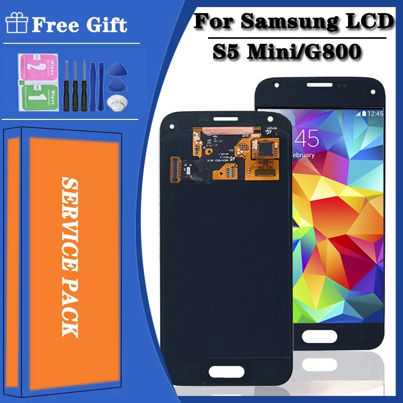 Super Amoled Nuovo Display Lcd Da 4.5 ''Per Samsung S5 Mini Display G800 G800F G800H Touch Screen Digitizer Assembly