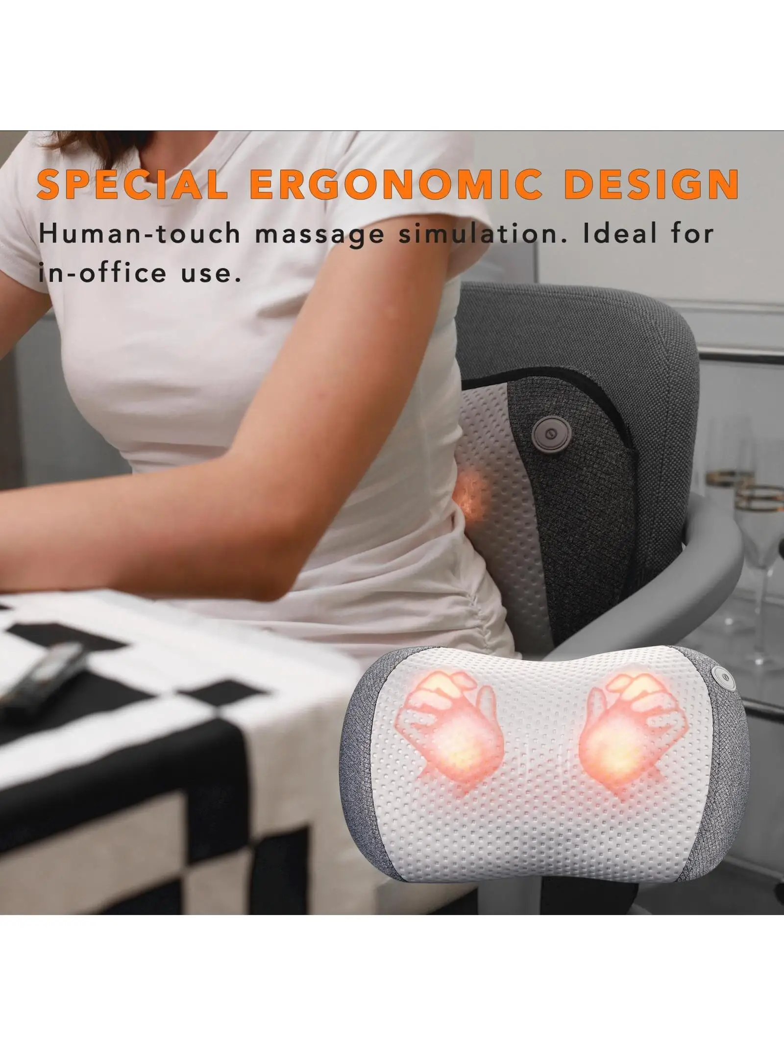 Breo-almohada masajeadora de espalda iBack2, silla de masaje