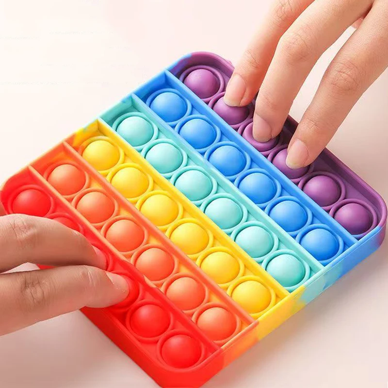 Fidget Push Bubble Silicone Sensory Stress Relief Toys ADHD Anxiety Kids Party Favors Stocking Stuffers Gifts Classroom_voghion.com