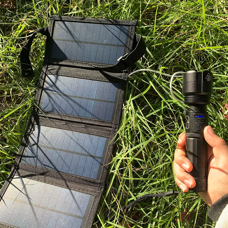 20W Foldable Solar Panel Kit 5V USB Sunpower Solar Cells Bank Pack Waterproof Solar Plate for Outdoor Camping Hiking Charger