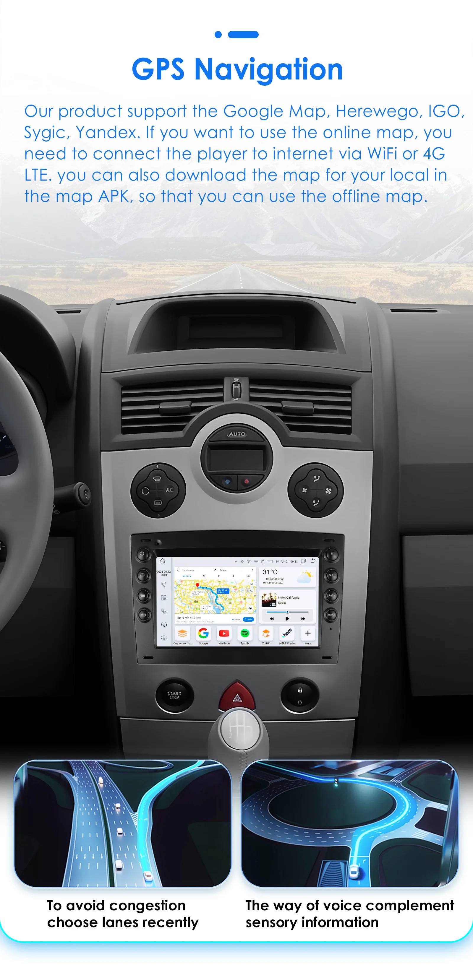 Hizpo 7 Zoll Android Autoradio für Renault Megane 2 2002–2009 Autoelektronische Geräte Radio Stereo Carplay 2din Head Unit 7862 – Detail 28