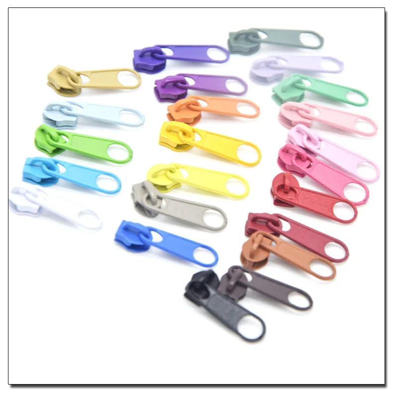 Assorted Metal Zipper Slider 100pcs/300pcs for Nylon Zipper 3#, Multicolor 3# Nylon Puller, DIY sewing Kits Kits zipper repair kit zipper pullers zipper sliders zipper heads zipper accessories