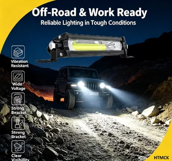 Faro da Lavoro a LED COB per Auto, Luce Diurna DRL, Faretto ad Alta Luminosità Impermeabile per Fuoristrada, SUV, Camion, Lampada di Guida 12V 24V 6000K