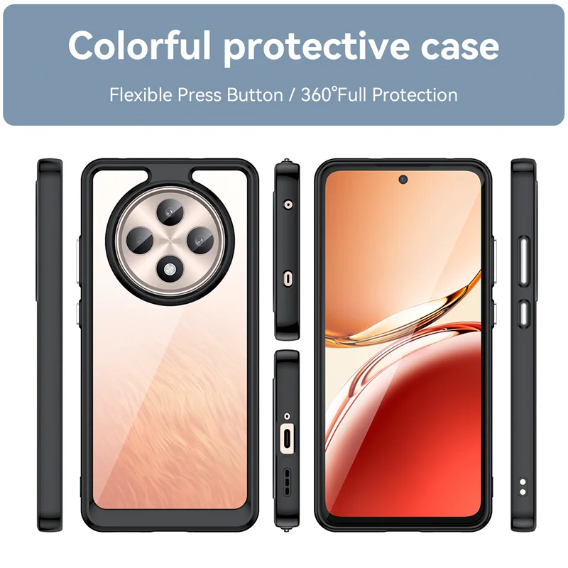 Crystal Clear Shockproof Phone Case with Colorful Border