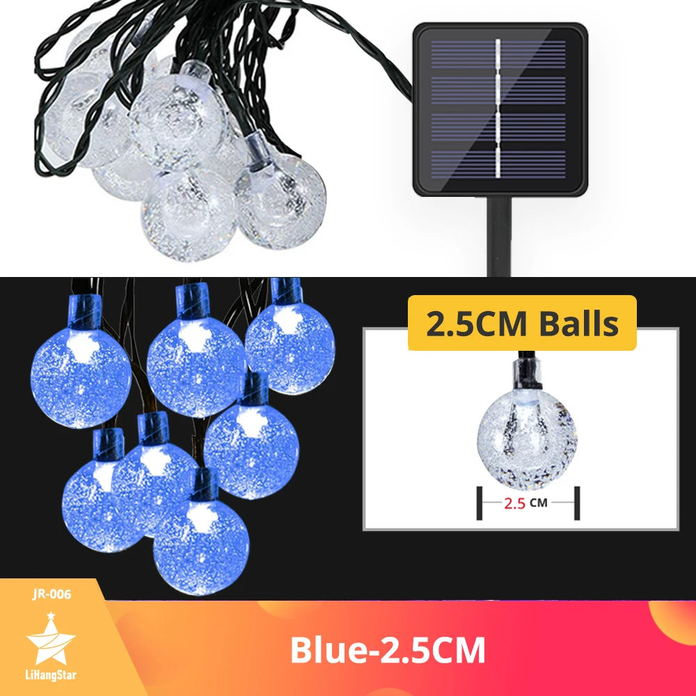 solar lighting system Solar String Lights Outdoor LED Crystal Ball Lights 8 Patterns Waterproof String Lights Fairy Lights Garden Christmas Decoration solar garden lights decorative Solar Lamps