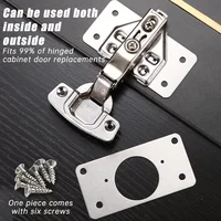 Cabinet Hinge Repair Plate Kit Kitchen Cupboard Door Hinge Mounting Plate With Holes For Cabinet Furniture Hardware Accessories 2