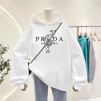 Women's Classic Drawstring Hoodies Graphic Printed Hooded Sweatshirt Harajuku Y2K Casual Sportswear Woman Trendy Outerwear