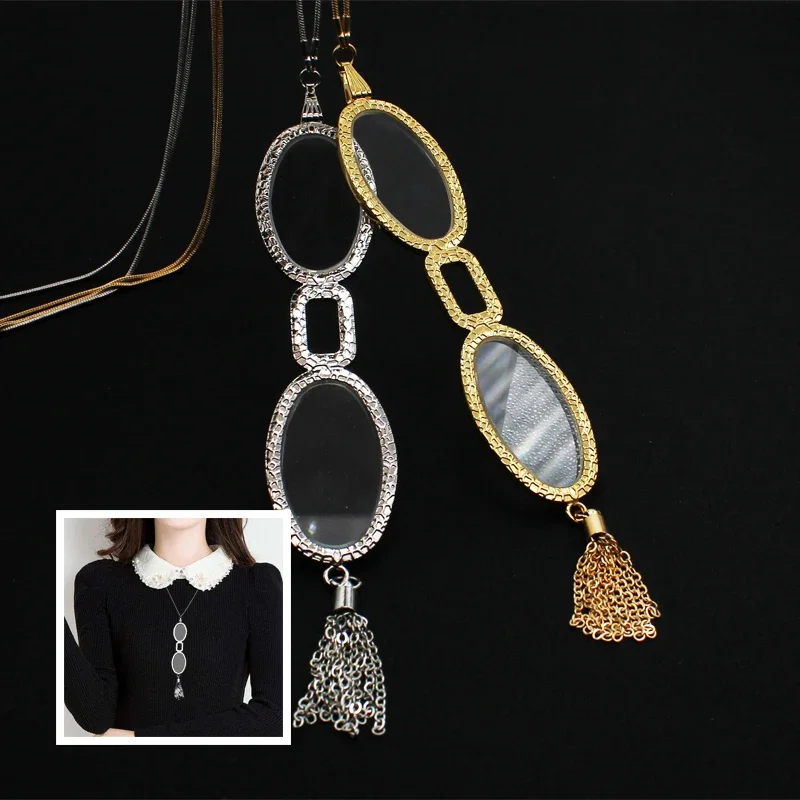 

Hanging Neck Reading Glasses Presbyopia Women Alloy Ultra Light Lens Eyewear Presbyopia