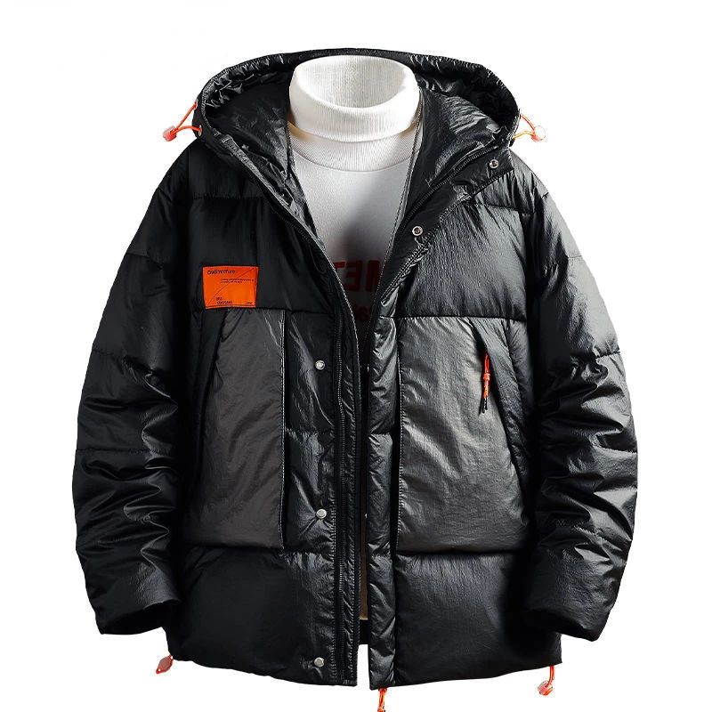 

2023 Winter Men New Fashion Solid Color Hooded Coats Male Pockets Cotton-padded Jackets Men's Thick Warm Padded Outerwear W94
