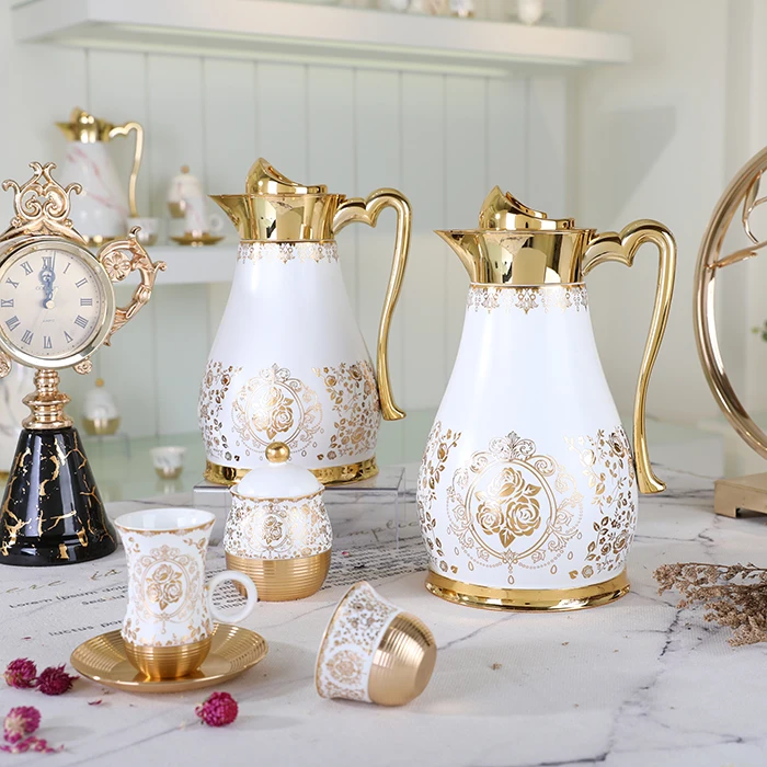 Dubai Luxury Gold Plated Insulated Vacuum Flask Thermos Coffee