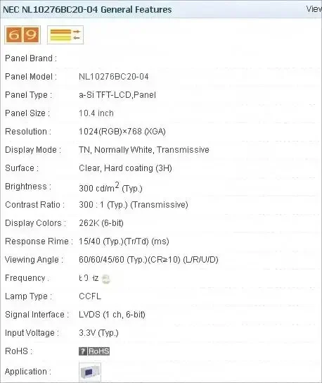 NL10276BC20-04 NL10276BC20-04D 10.4인치 산업용 LCD, 신제품 및 A+급 재고 있음, 배송 전 테스트 완료