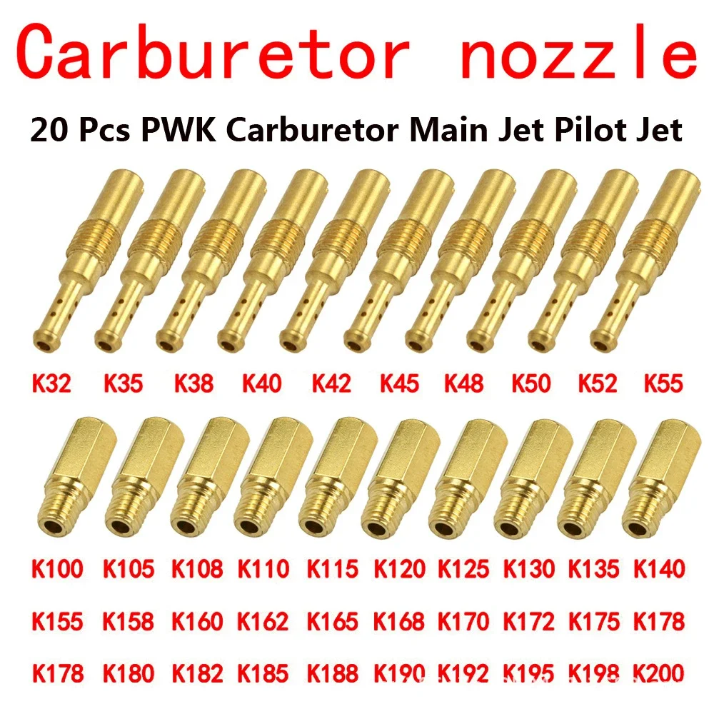 

20pcs/Pack Motorcycle Carburetor Main Jets Slow Pilot Jets for PWK PWM Keihin OKO CVK NSR KSR