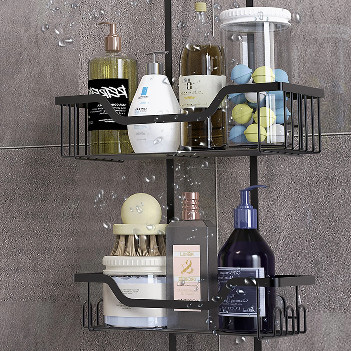 Shower Caddy Over the Head Hanging Shower Caddy with Hooks, Shower Head Caddy with Soap Basket, Hanging Shower Shelves 4