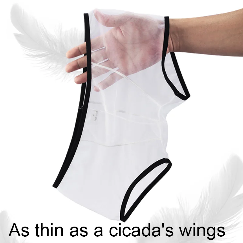 New Men See Through Ultra-Thin Boxer Shorts Mesh Transparent Panties Underpants Underwear Solid Colors Comfortable Comfy Shorts