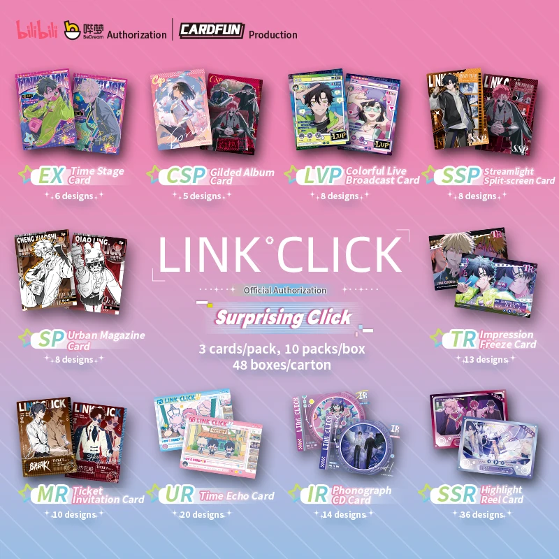 10 Packs CARDFUN Linkclick Cards Surprising Click Trading Cards