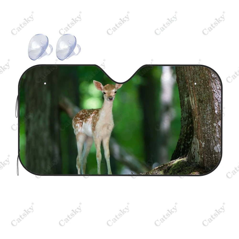 

Animal Cute Baby Deer Car Interior Accessories Front Windshield Sunshade Foldable Sunvisor Protect Sunshades VisorShield for SUV