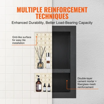 VEVOR Shower Niche Ready for Tile Shelf Organizer  Corners Niche Recessed Sealed Protection  Soap Storage for Shower Bathroom 4