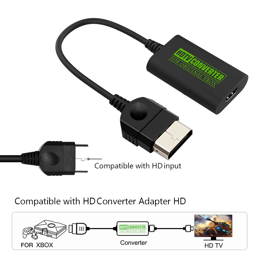 1-2PCS For Xbox To HDMI Adapter Digital Video Audio Adapter HDTV Projector TV Monitor Converter For XBOX 1080i 720P 480P 480i