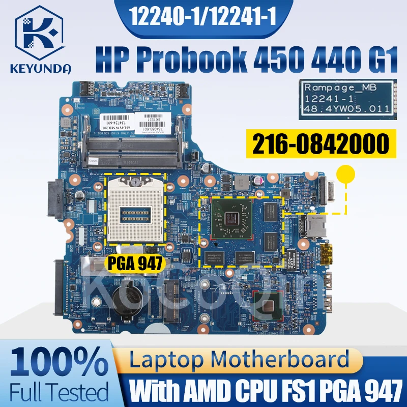 Placa-mãe para Laptop para hp Probook 122411 12240-1 450 440 g1 445 455 g1 Notebook Mainboard 734084501 734725001 722824-001laptop Teste