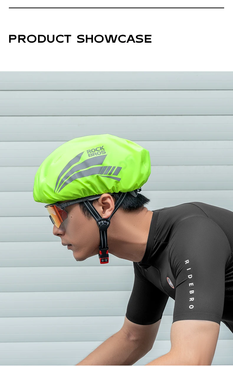 ROCKBROS Wasserdichter 1-teiliger Reithut-Mountain-Road-Fahrradhelm, winddichter reflektierender Streifen und winddichter Fahrradhelm-Abdeckung – Detail 10