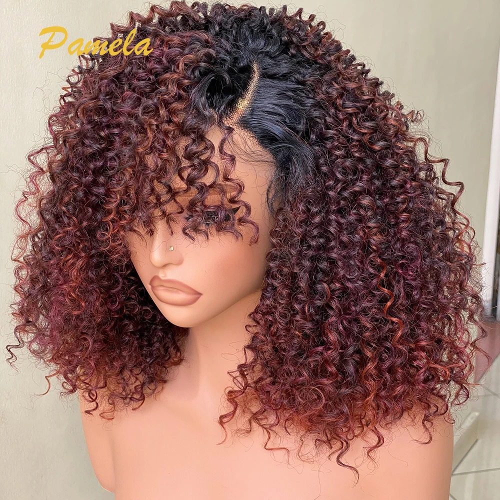 High Density 1b/30 Honey Blonde Short Curly Bob Wig Human Hair Wig 13x6 Lace Frontal Wig Preplucked 9x6 Glueless Wigs For Woman