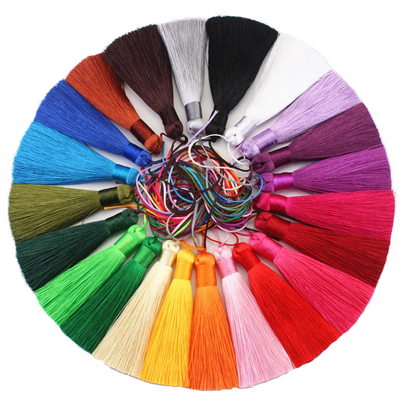 DIY 공예용 폴리에스터 실크 술, 프린지 브러시, 홈 데코, 재봉 커튼 액세서리, 8cm, 5 개, 10 개