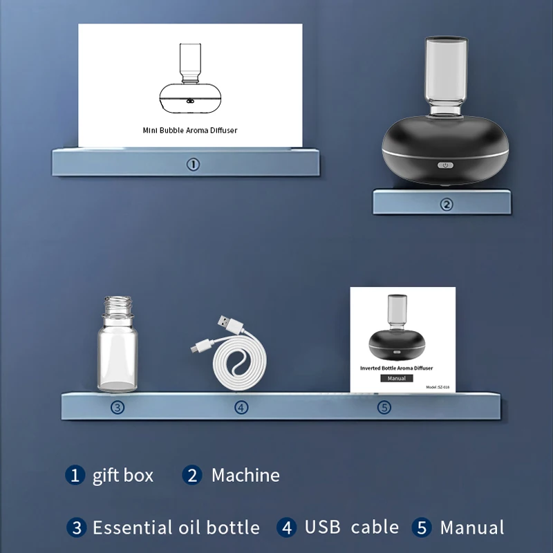 Car Air Freshener Essential Oil Diffuser USB Automatic Spraying Room Fragrance Cool Mist Aromatherapy Humidifiers Diffusers 5