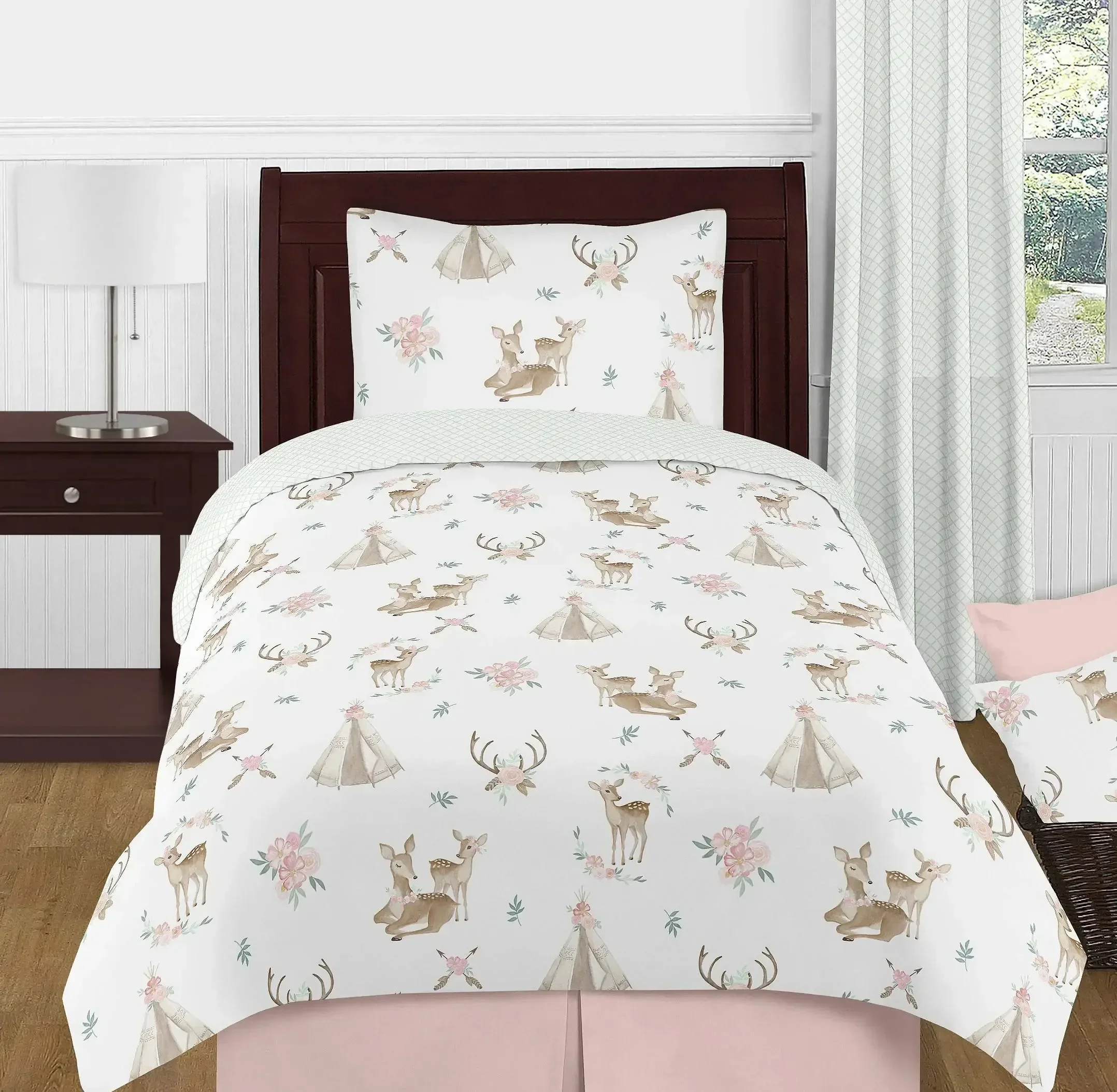 Wild Deer Comforter Sets for Kids Teens, American Flag Camo Bedding Sets Full Size Comforter Sets with 1 Comforter 2 Pillowcase 6