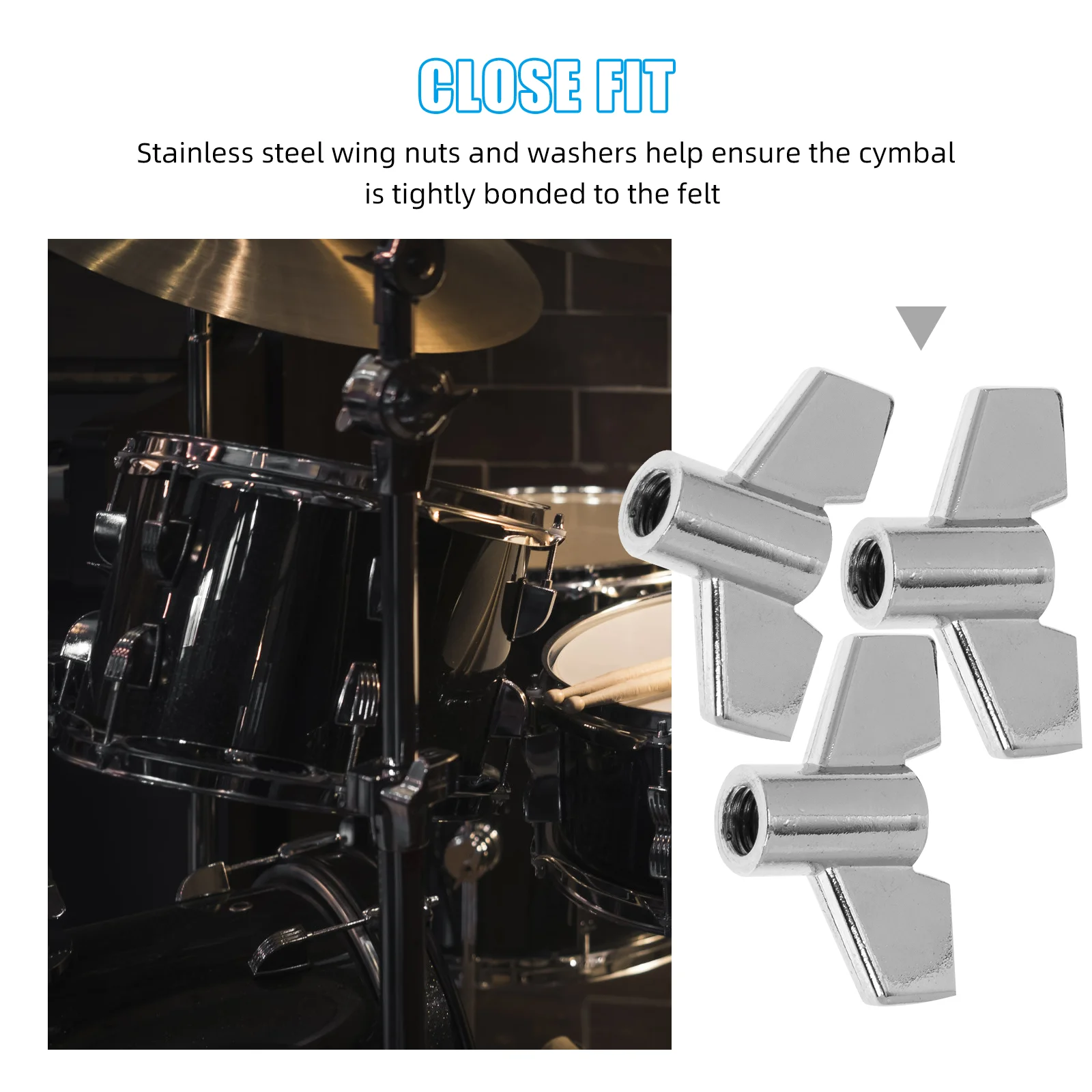 3 Pcs Alloy Drum Nut Percussion Instrument Parts Cymbal Adjustment Tool Accessories