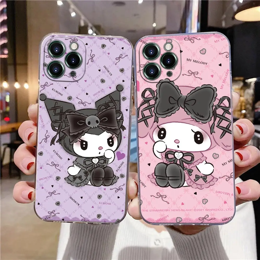Cute Cartoon My Melody Kuromi Clear Case For iPhone 16 15 14