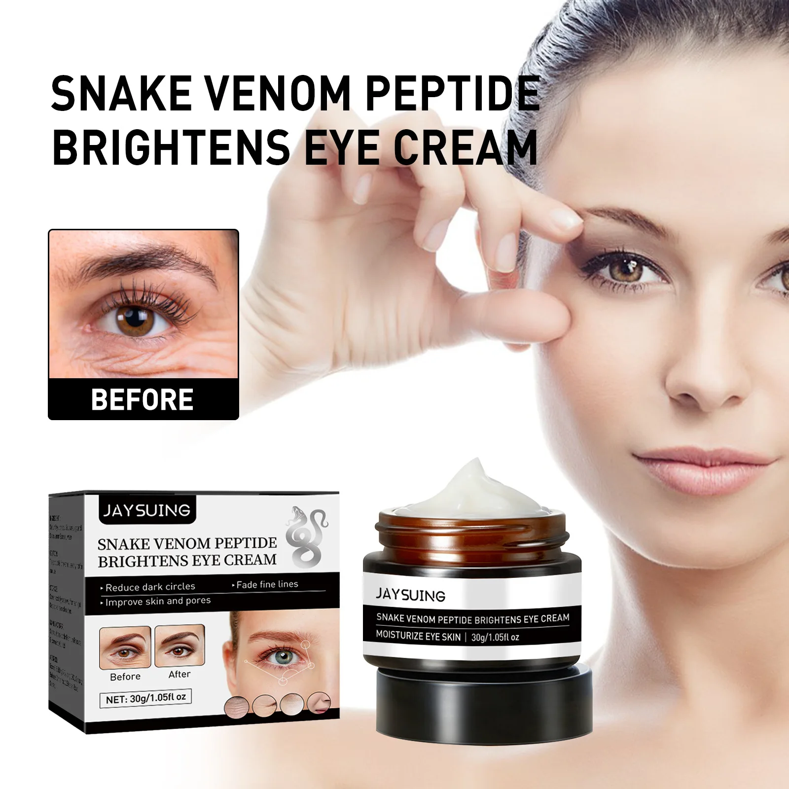 

New Snake Venom Peptide Instant Removal Of Eye Bags Cream Anti-puffiness Gel Delays Reduces Wrinkles Tightens Dark Cream Circles