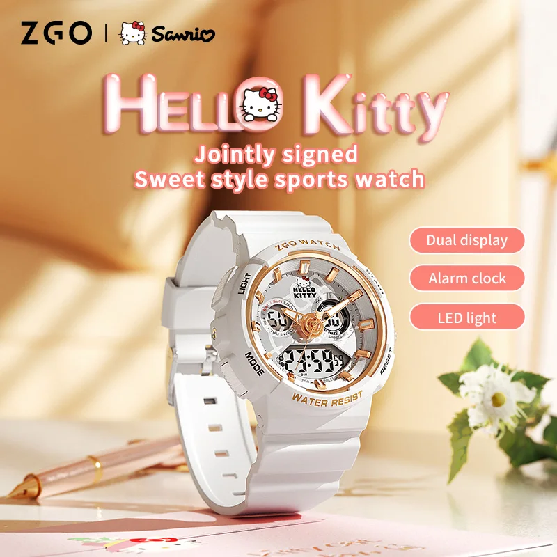 ZGO X Sanrio Hello Kitty Middle and High School Students Girls Electronic Watch Teenage Waterproof Luminous Watches Gift 862 3