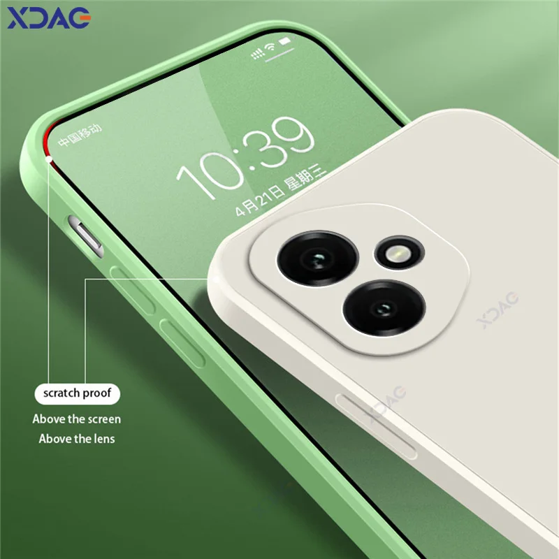 Luxury Candy Cellphone Cases with Lens Protection - Soft Square Liquid Silicone Armor