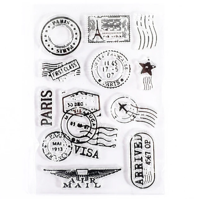 Retro Postmark Clear Stamps Silicone Stamp for Scrapbook Supplie