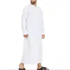 Men Tropical Long Dress Muslim Robe Loose Fit Stand Collar Arabic Style