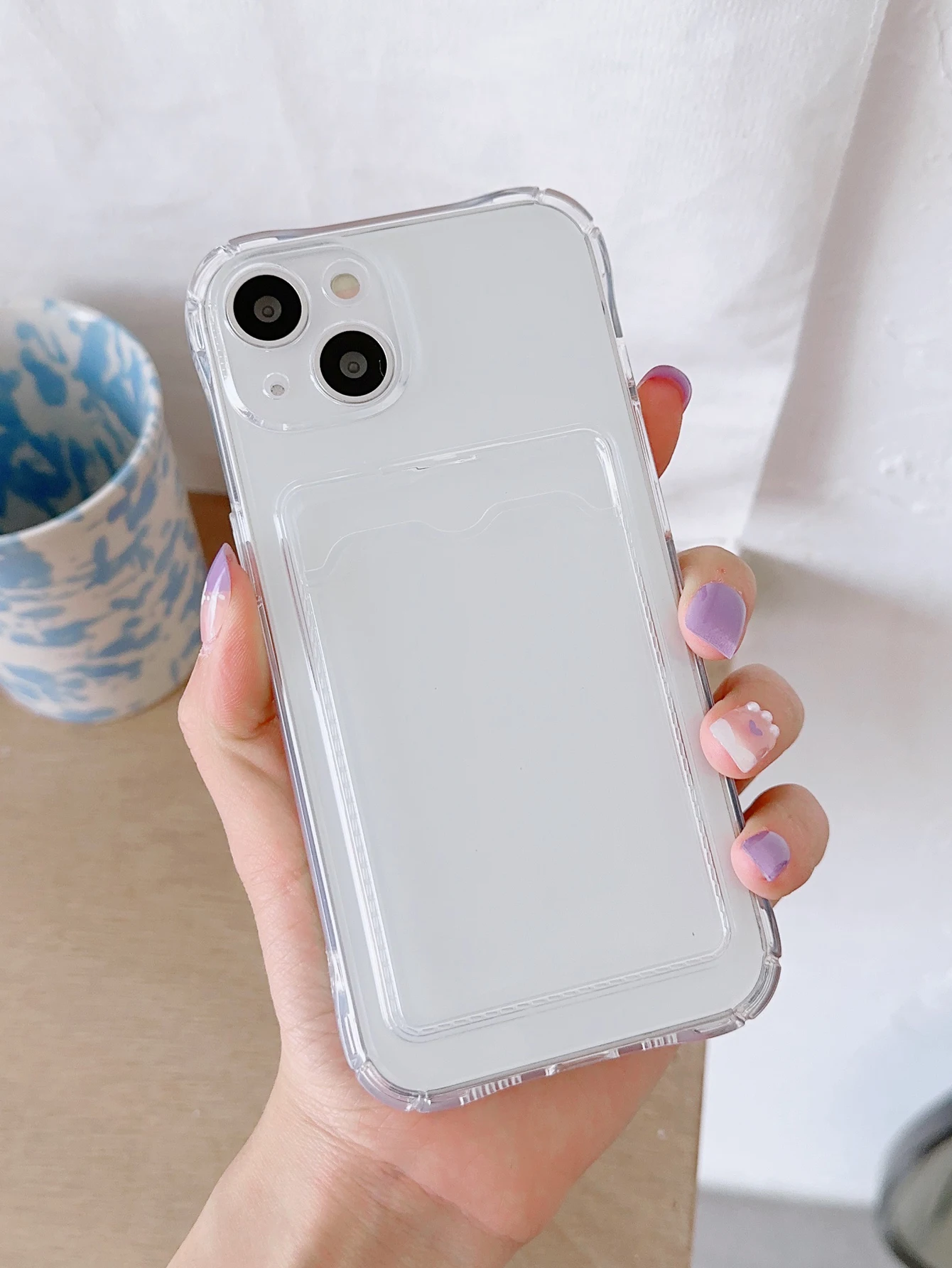 

Card Bag Holder Clear Phone Case For iPhone 14 13 12 11 Pro Max XR X XS SE 2020 7 8 Plus Soft TPU Shockproof Bumper Back Cover
