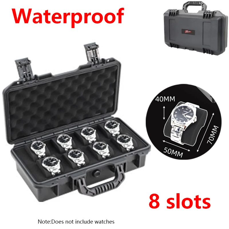 Portable Waterproof ABS Plastic Multi-Slot Watch Storage Case