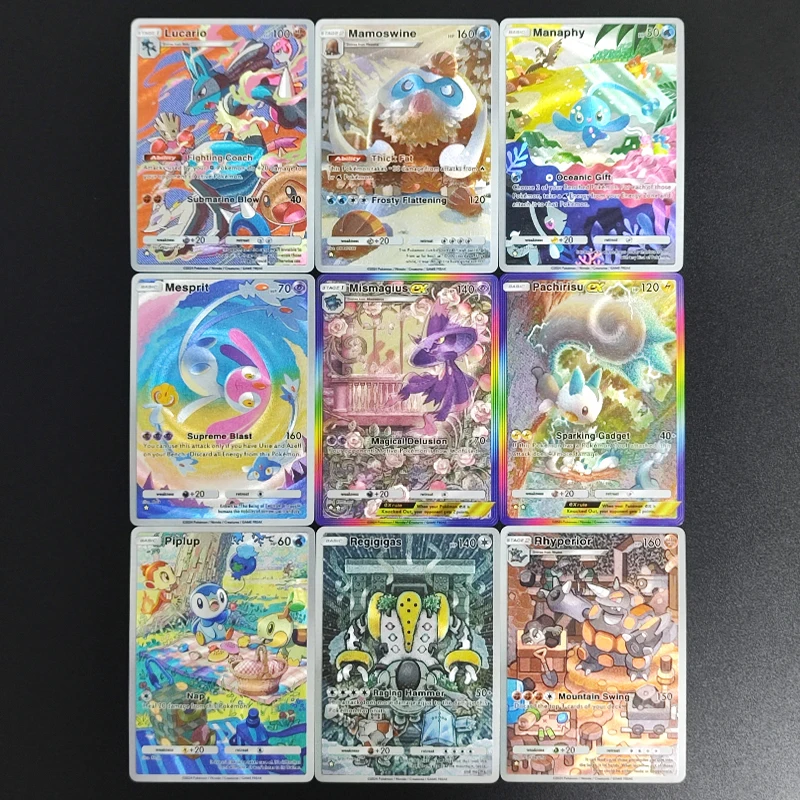 9PCS DIY PTCG 포켓 영어 Lucario Piplup Pachirisu Mi..