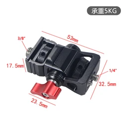 Compact Monitor Mount with Adjustable Swivel and Tilt for Lights and Microphones (Type C Red screw)