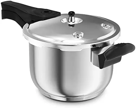 

Cooker Stainless Steel 6 Qt, Commercial Stove Top Pressure Cooker Pot Used for Pressure Foodie or Steaming, Compatible with Gas